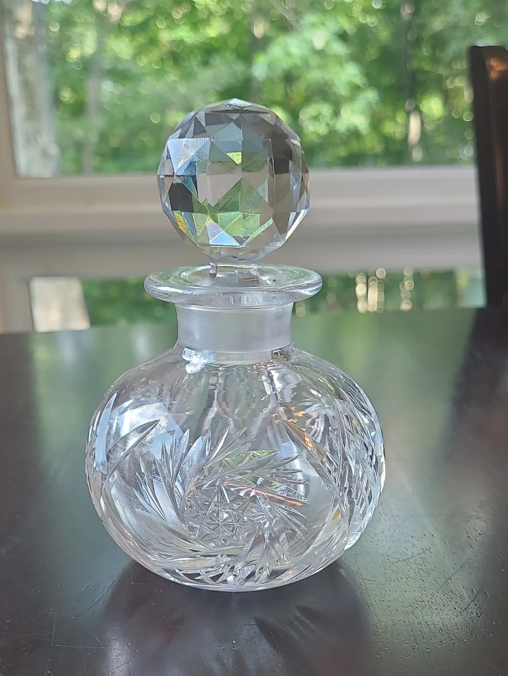 American brilliant Period Cut Glass Bottle With Stopper